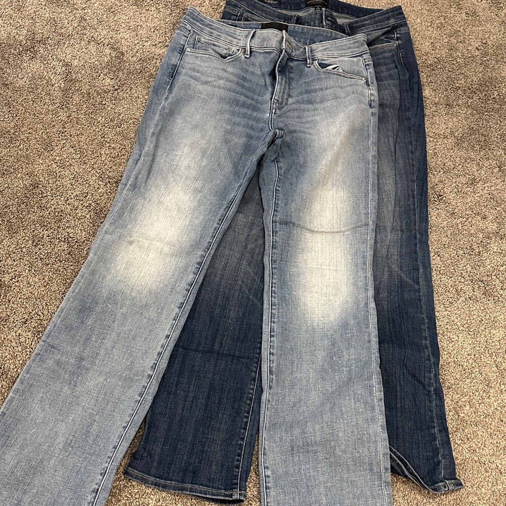 White House Black Market Women Slim Boot Everyday Soft Jeans 2 pr sz 8 mid-rise